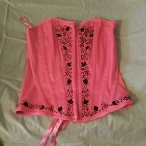 Pink and black bustiers